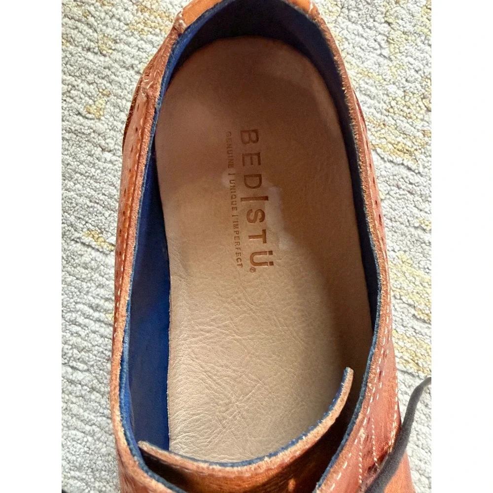 Bed Stu Cayuga Wingtip Oxford Shoes Men 8 Tan Leather Cognac
